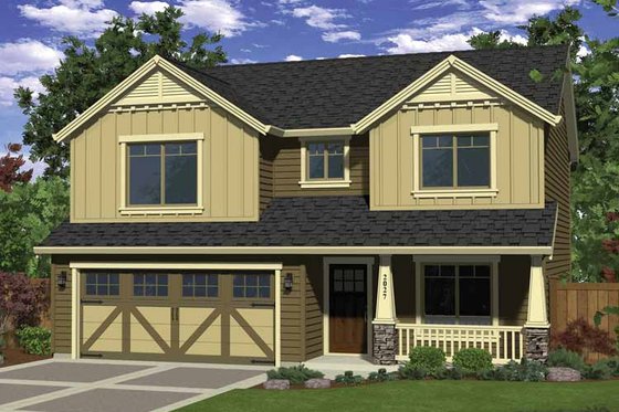 Exterior - Front Elevation 3 for Craftsman House Plan #943-24 - 3 bed, 2.5 bath