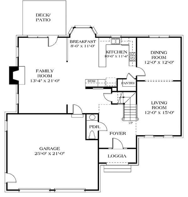 Home Plan - Traditional Floor Plan - Main Floor Plan #453-487