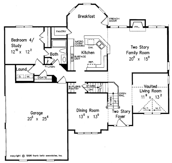 Architectural House Design - Colonial Floor Plan - Main Floor Plan #927-184