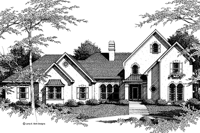 House Design - Exterior - Front Elevation 3 for European House Plan #952-125 - 4 bed, 3 bath