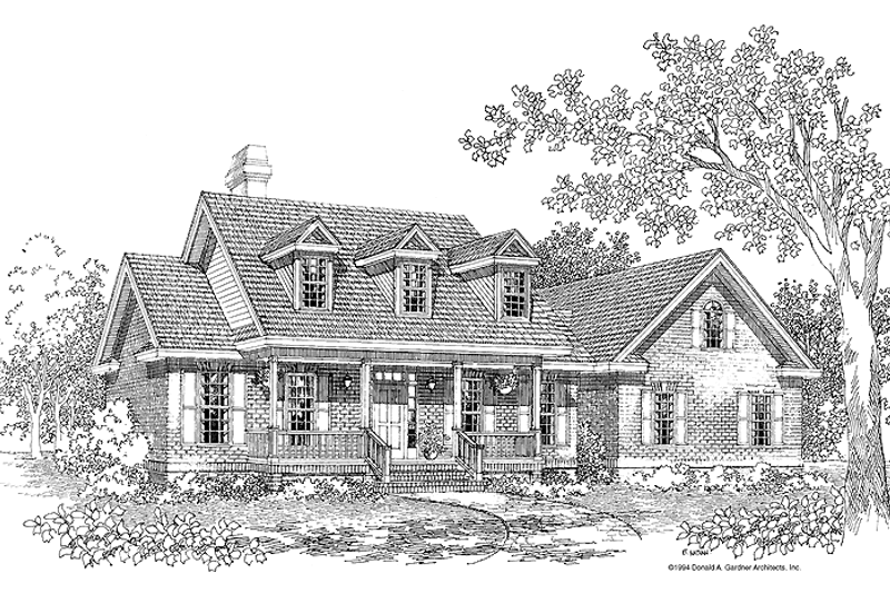 Architectural House Design - Country Exterior - Front Elevation Plan #929-184