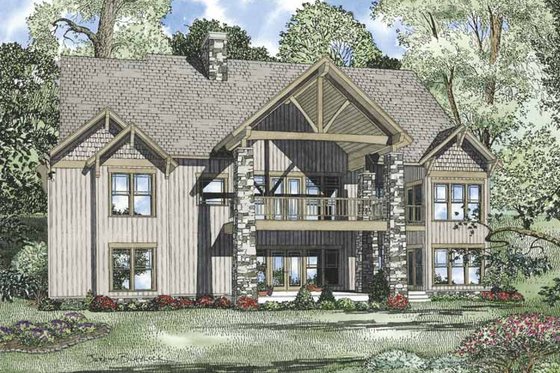 Exterior - Rear Elevation for Craftsman House Plan #17-3316 - 6 bed, 4.5 bath