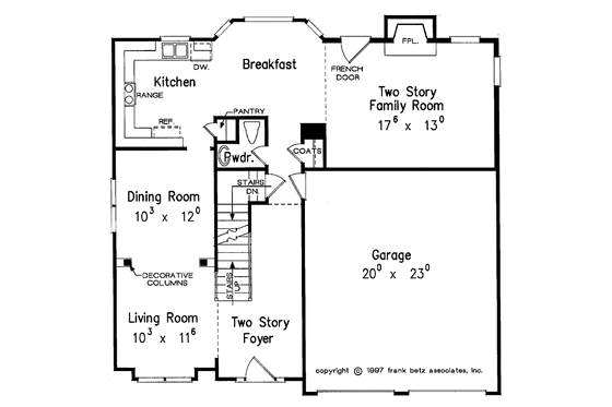 Floor Plan - Main Floor for Traditional House Plan #927-193 - 3 bed, 2.5 bath