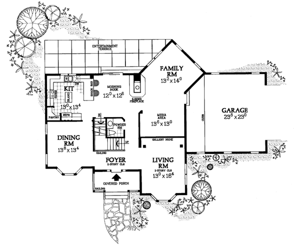 House Blueprint - Country Floor Plan - Main Floor Plan #72-1100
