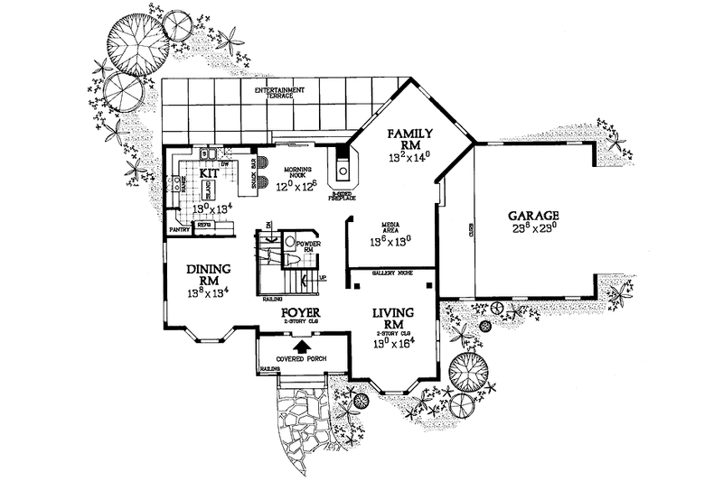 Home Plan - Floor Plan - Main Floor for Country House Plan #72-1100 - 3 bed, 2.5 bath