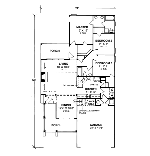 Dream House Plan - Country Floor Plan - Main Floor Plan #20-348