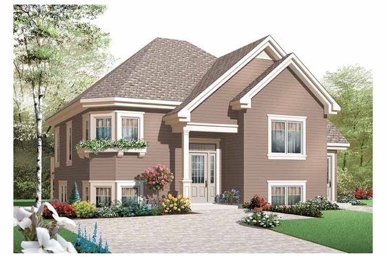 Exterior - Front Elevation 3 for Contemporary House Plan #23-2438 - 4 bed, 2 bath