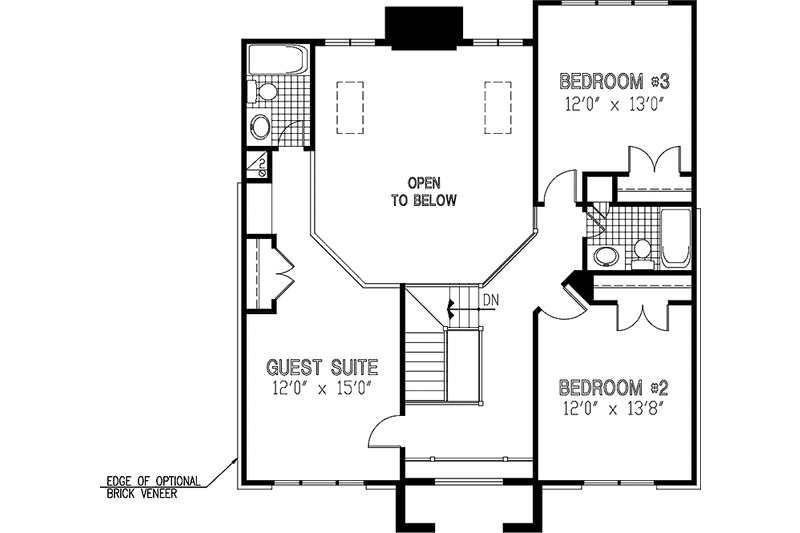 Architectural House Design - Floor Plan - Upper Floor for European House Plan #953-71 - 4 bed, 3.5 bath