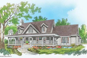 Country Exterior - Front Elevation Plan #929-212