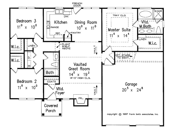House Blueprint - Ranch Floor Plan - Main Floor Plan #927-342