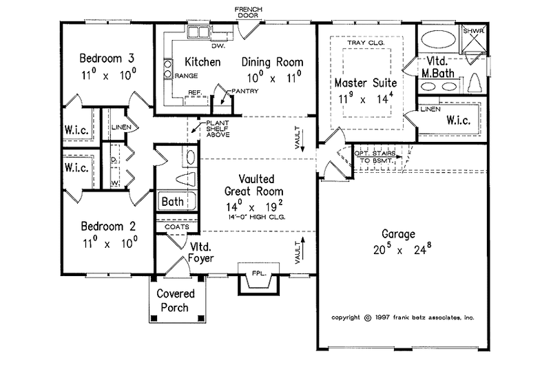 Dream House Plan - Floor Plan - Main Floor for Ranch House Plan #927-342 - 3 bed, 2 bath