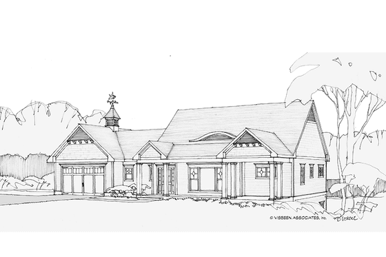 Exterior - Front Elevation 3 for Craftsman House Plan #928-211 - 3 bed, 2.5 bath