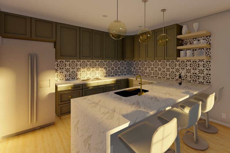 House Blueprint - Interior - Kitchen 1 for Ranch House Plan #126-245 - 2 bed, 2 bath