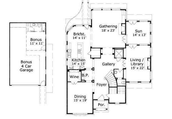 Traditional Floor Plan - Main Floor Plan #411-389