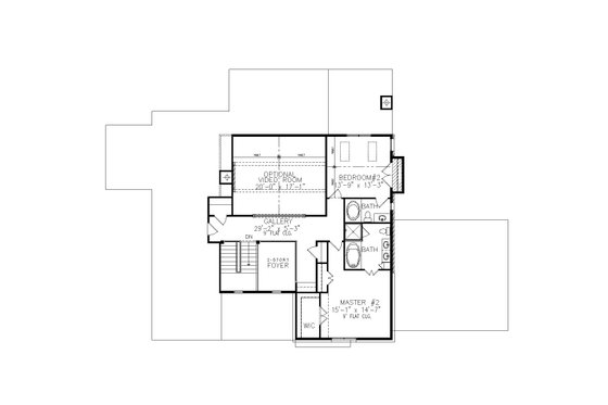 Floor Plan - Upper Floor for Farmhouse House Plan #54-572 - 4 bed, 4.5 bath