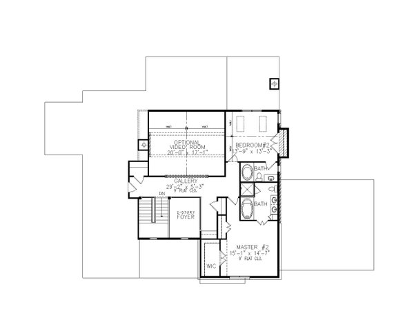 Farmhouse Floor Plan - Upper Floor Plan #54-572
