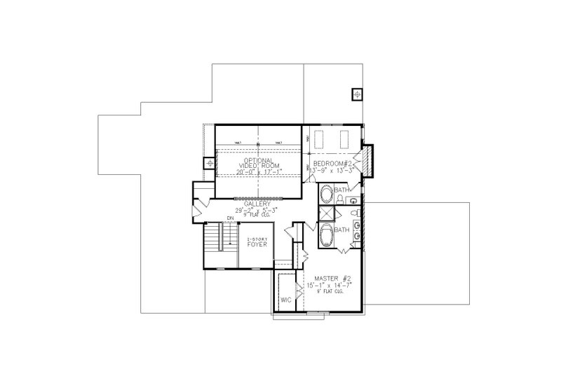 Architectural House Design - Floor Plan - Upper Floor for Farmhouse House Plan #54-572 - 4 bed, 4.5 bath