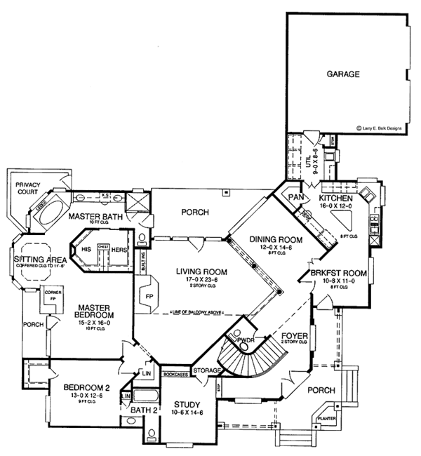 Dream House Plan - Classical Floor Plan - Main Floor Plan #952-37
