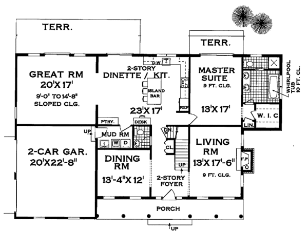 Home Plan - Farmhouse Floor Plan - Main Floor Plan #3-258