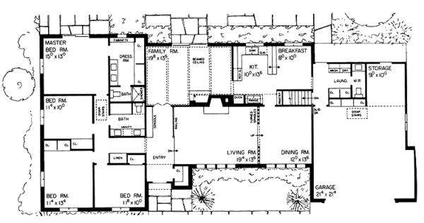 House Blueprint - Ranch Floor Plan - Main Floor Plan #72-578
