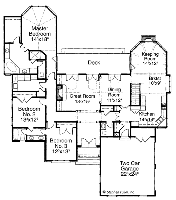 House Plan Design - Country Floor Plan - Main Floor Plan #429-207