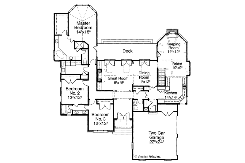 Home Plan - Floor Plan - Main Floor for Country House Plan #429-207 - 3 bed, 2.5 bath