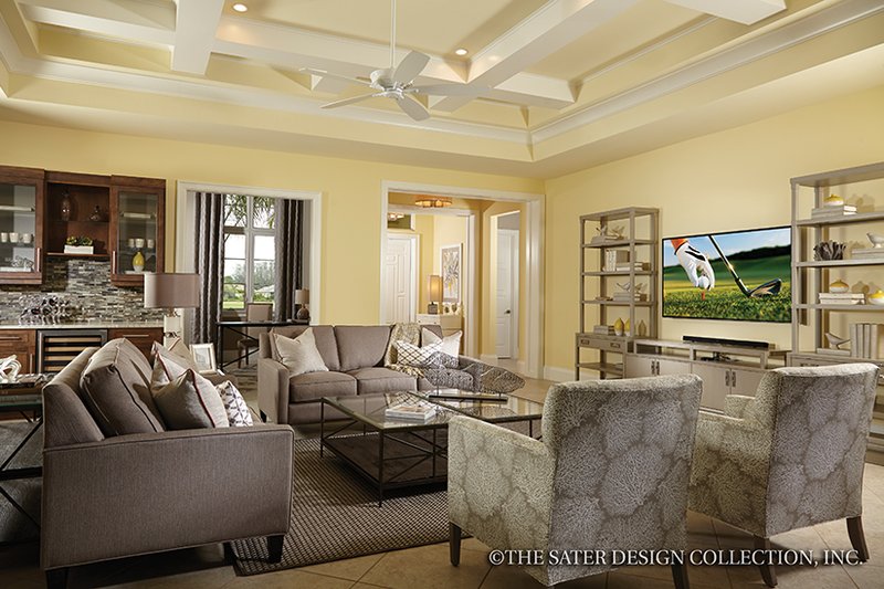 Architectural House Design - Interior - Family Room 1 for Mediterranean House Plan #930-456 - 3 bed, 4.5 bath