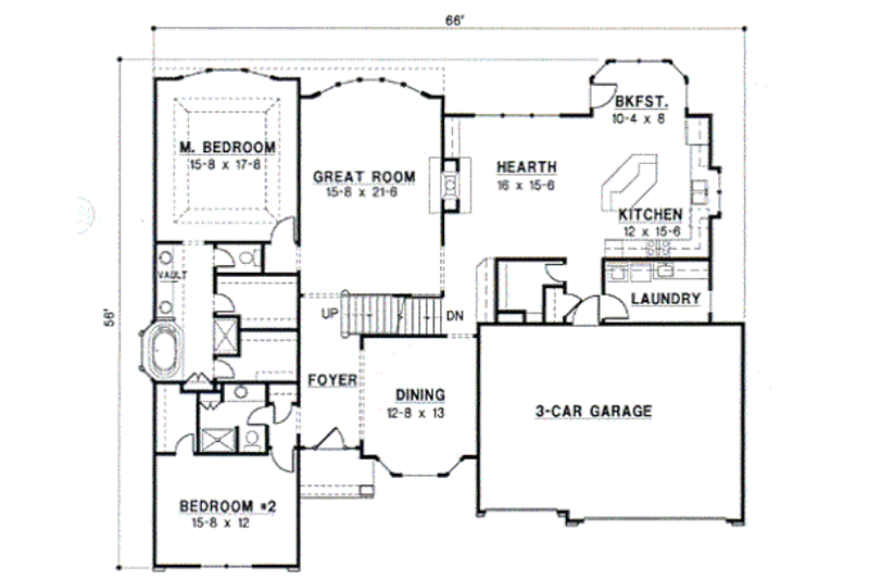 European Style House Plan - 4 Beds 3 Baths 3324 Sq/Ft Plan #67-435 ...