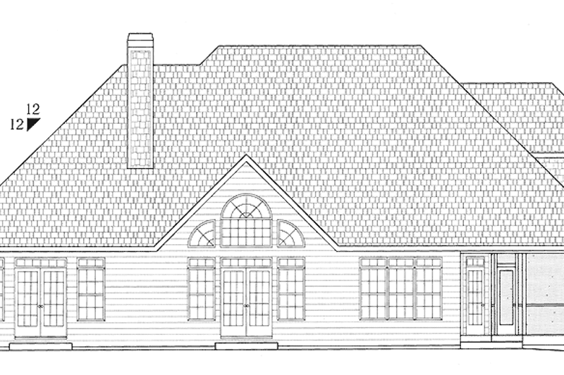 House Plan Design - Exterior - Rear Elevation for European House Plan #437-65 - 3 bed, 2.5 bath