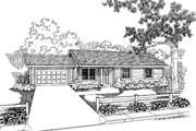 Ranch Style House Plan - 3 Beds 2 Baths 1101 Sq/Ft Plan #60-1022 