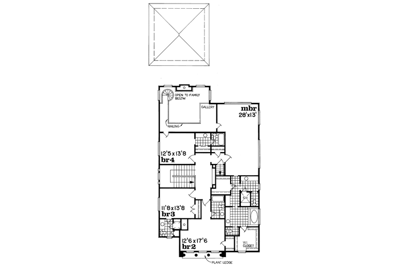 Dream House Plan - Floor Plan - Upper Floor for Mediterranean House Plan #47-1050 - 4 bed, 4.5 bath