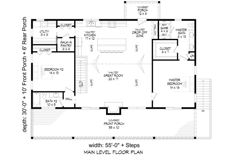 Architectural House Design - Floor Plan - Main Floor for Country House Plan #932-1017 - 3 bed, 3 bath