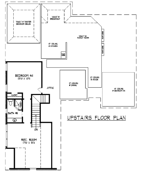 European Floor Plan - Upper Floor Plan #424-2