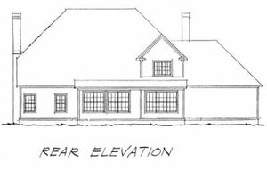 Exterior - Rear Elevation for Southern House Plan #20-336 - 4 bed, 3.5 bath