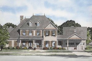 Colonial Exterior - Front Elevation Plan #17-2860