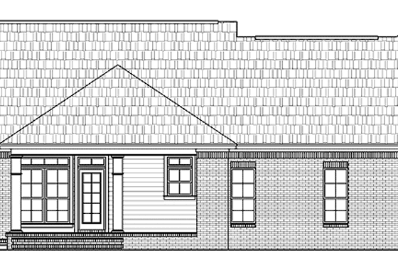 Exterior - Rear Elevation for Country House Plan #21-423 - 3 bed, 2.5 bath