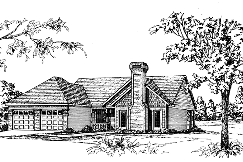 Dream House Plan - Exterior - Front Elevation 5 for Ranch House Plan #45-386 - 3 bed, 2 bath