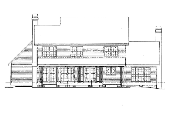 Exterior - Rear Elevation for Country House Plan #929-134 - 4 bed, 3 bath