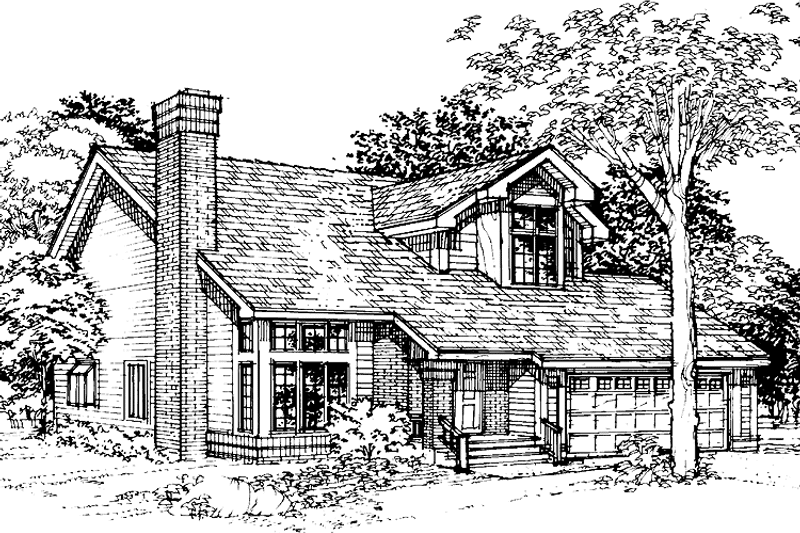 Home Plan - Exterior - Front Elevation 3 for Contemporary House Plan #320-700 - 3 bed, 1.5 bath