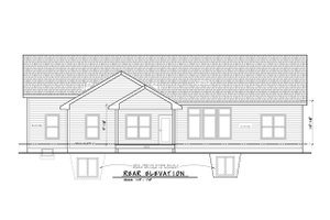 Exterior - Rear Elevation for Farmhouse House Plan #20-2541 - 3 bed, 2 bath