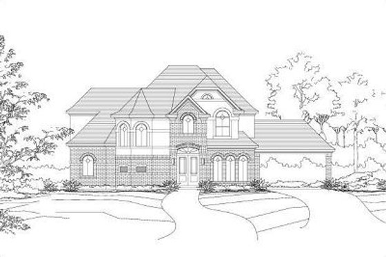 Exterior - Front Elevation for Colonial House Plan #411-793 - 4 bed, 3.5 bath