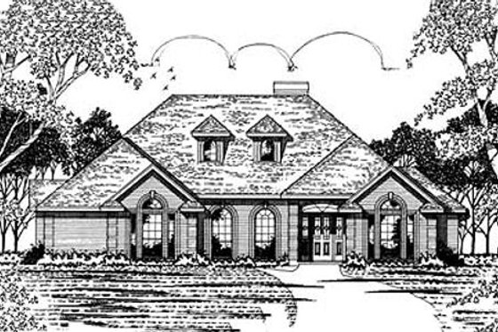 Exterior - Front Elevation for European House Plan #42-135 - 3 bed, 2 bath