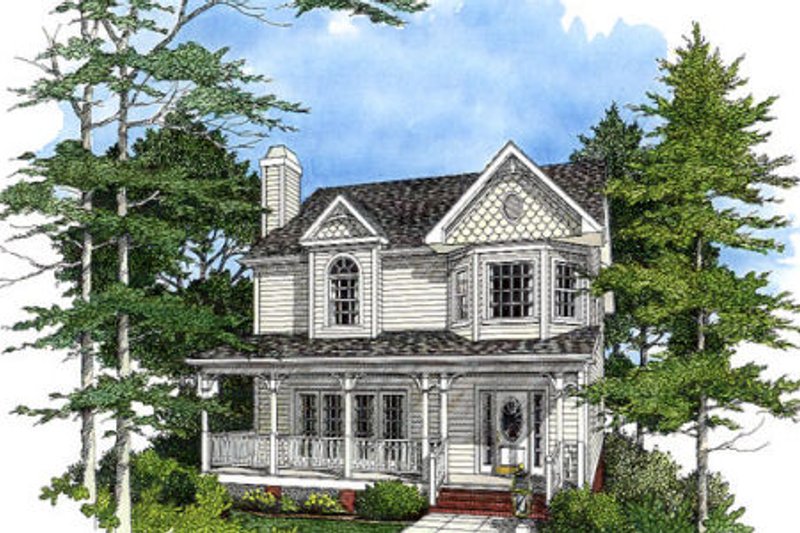 Architectural House Design - Victorian Exterior - Front Elevation Plan #56-150