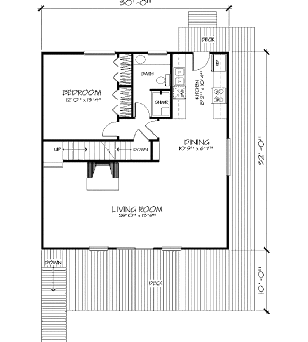 Cottage Floor Plan - Main Floor Plan #320-412