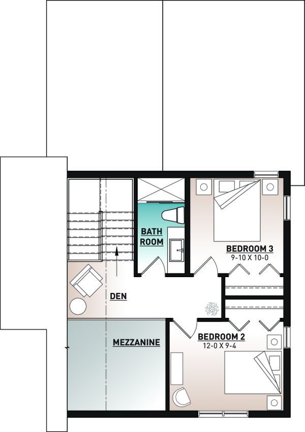 Cottage Floor Plan - Upper Floor Plan #23-2736