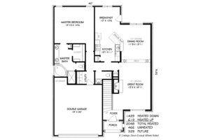 Floor Plan - Main Floor for Traditional House Plan #424-113 - 3 bed, 2.5 bath
