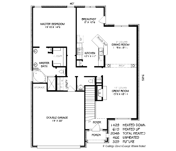Traditional Floor Plan - Main Floor Plan #424-113