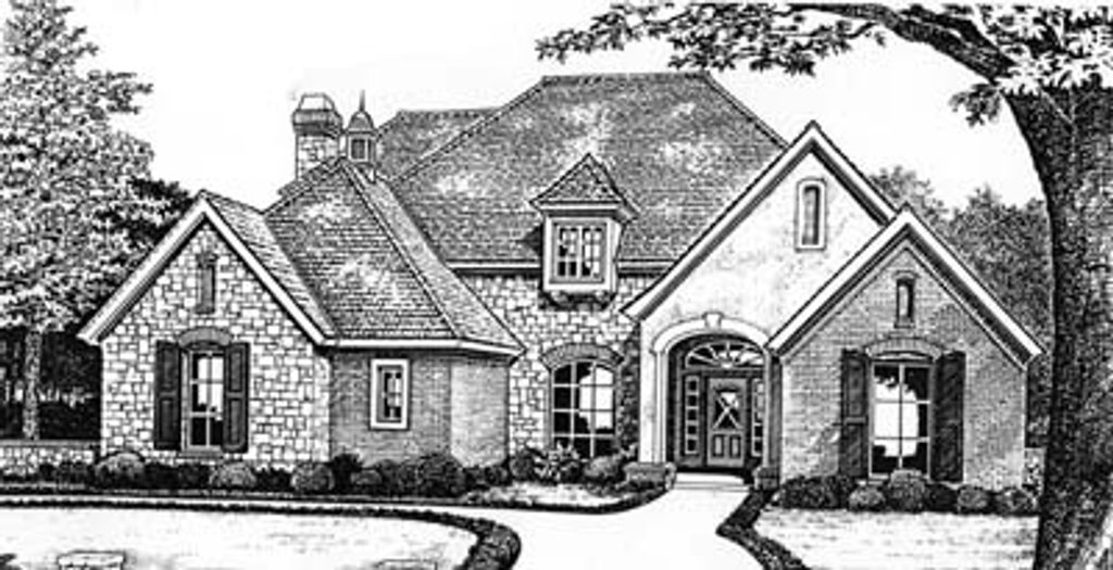 Exterior - Front Elevation 2 for European House Plan #310-553 - 4 bed, 3.5 bath