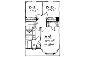 Floor Plan - Upper Floor for Cottage House Plan #308-193 - 3 bed, 1.5 bath