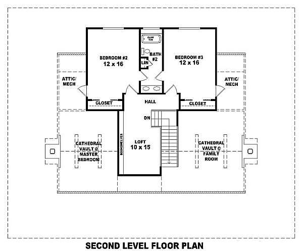 Country Floor Plan - Upper Floor Plan #81-101